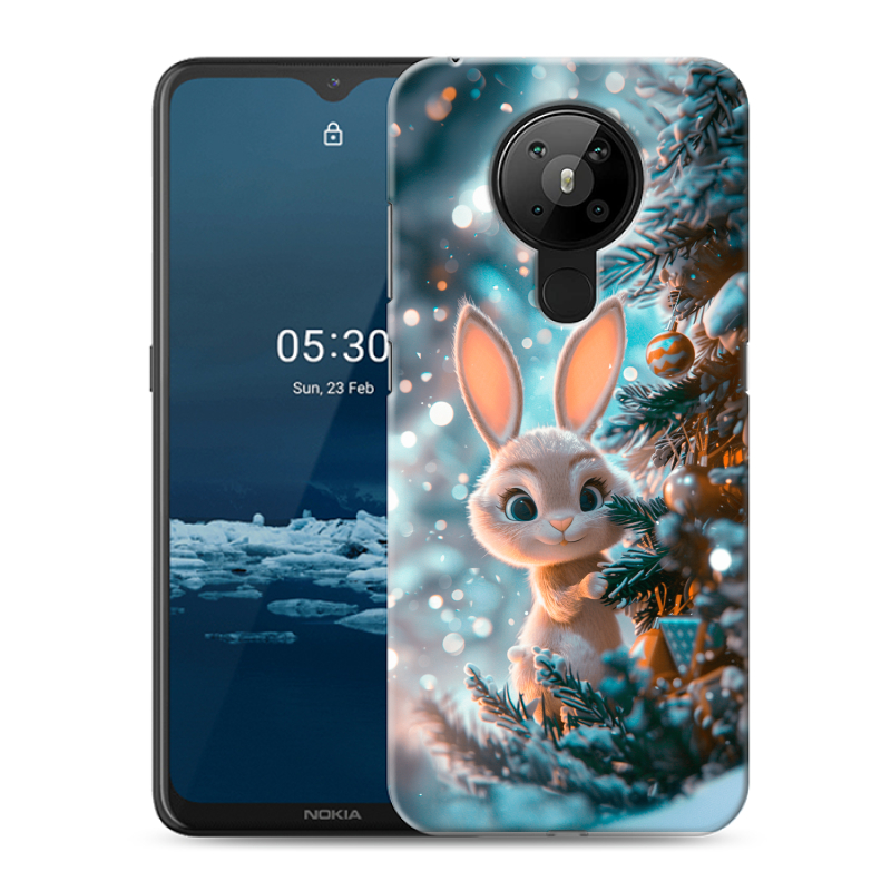 Силиконовый противоударный чехол на Nokia 5.3 с принтом Новый год Силиконовый противоударный чехол на Nokia 5.3 с принтом Новый год