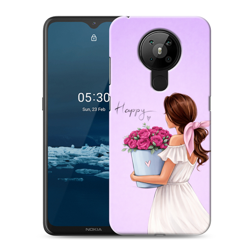 Силиконовый противоударный чехол на Nokia 5.3 с принтом женский Силиконовый противоударный чехол на Nokia 5.3 с принтом женский