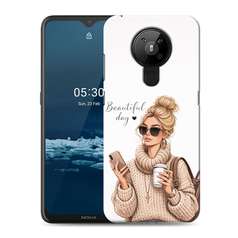 Силиконовый противоударный чехол на Nokia 5.3 с принтом женский Силиконовый противоударный чехол на Nokia 5.3 с принтом женский