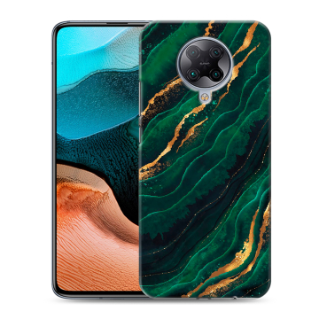 Силиконовый чехол на Xiaomi RedMi K30 Pro с принтом Мрамор зеленое золото Силиконовый чехол на Xiaomi RedMi K30 Pro с принтом Мрамор зеленое золото