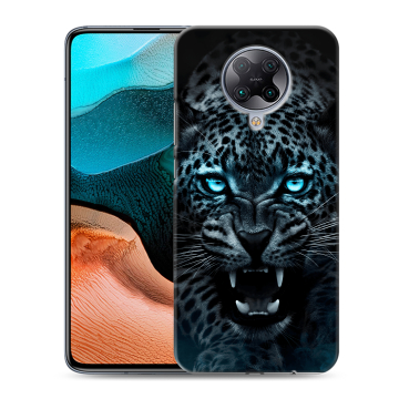 Силиконовый чехол на Xiaomi RedMi K30 Pro с принтом Темный леопард Силиконовый чехол на Xiaomi RedMi K30 Pro с принтом Темный леопард
