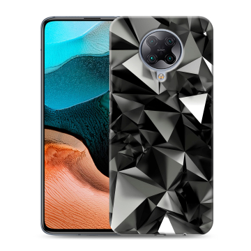 Силиконовый чехол на Xiaomi RedMi K30 Pro с принтом Черные кристаллы Силиконовый чехол на Xiaomi RedMi K30 Pro с принтом Черные кристаллы