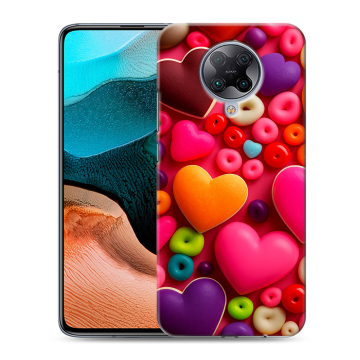 Силиконовый чехол на Xiaomi RedMi K30 Pro с принтом Сердечки Силиконовый чехол на Xiaomi RedMi K30 Pro с принтом Сердечки