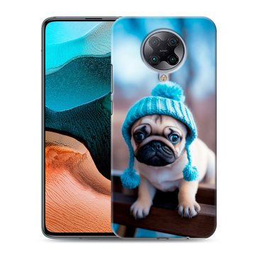 Силиконовый чехол на Xiaomi RedMi K30 Pro с принтом Мопс в шапке