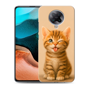 Силиконовый чехол на Xiaomi RedMi K30 Pro с принтом котенок