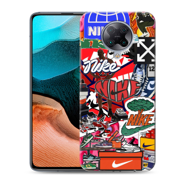 Силиконовый чехол на Xiaomi RedMi K30 Pro с принтом Найк Nike яркий