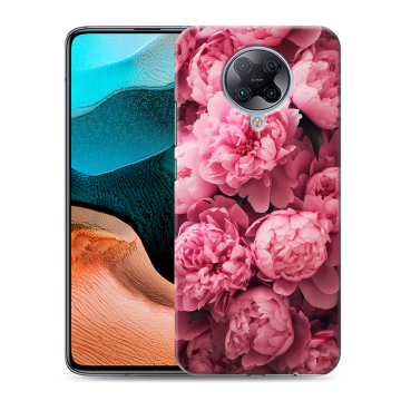 Силиконовый чехол на Xiaomi RedMi K30 Pro с принтом цветы пионы