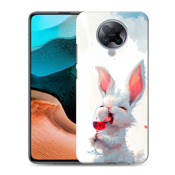 Силиконовый чехол на Xiaomi RedMi K30 Pro с принтом кролик зайчик