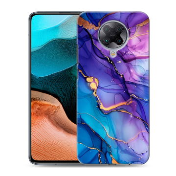 Силиконовый чехол на Xiaomi RedMi K30 Pro с принтом синий мрамор