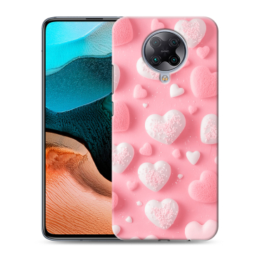 Силиконовый чехол на Xiaomi RedMi K30 Pro с принтом Сердечки