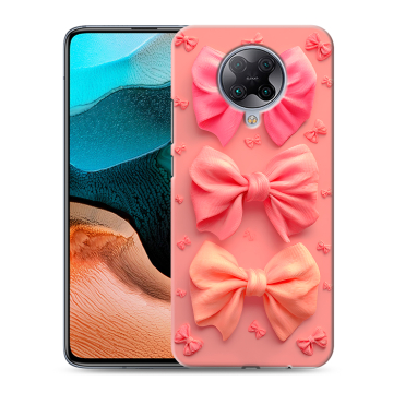 Силиконовый чехол на Xiaomi RedMi K30 Pro с принтом Розовые бантики