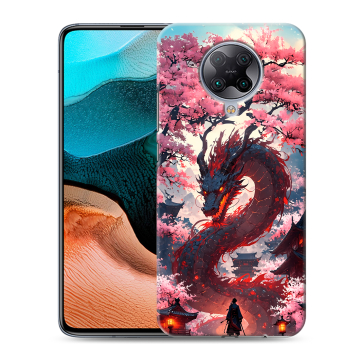 Силиконовый чехол на Xiaomi RedMi K30 Pro с принтом Дракон Японский