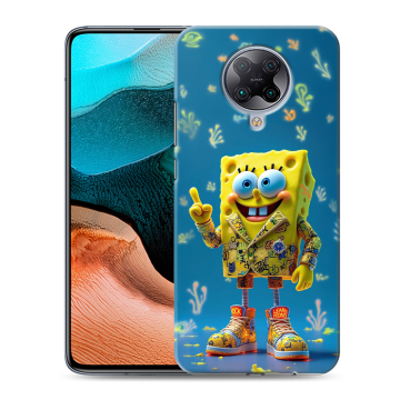 Силиконовый чехол на Xiaomi RedMi K30 Pro с принтом Спанч боб Спанчбоб