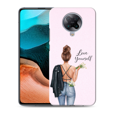 Силиконовый чехол на Xiaomi RedMi K30 Pro с принтом женский
