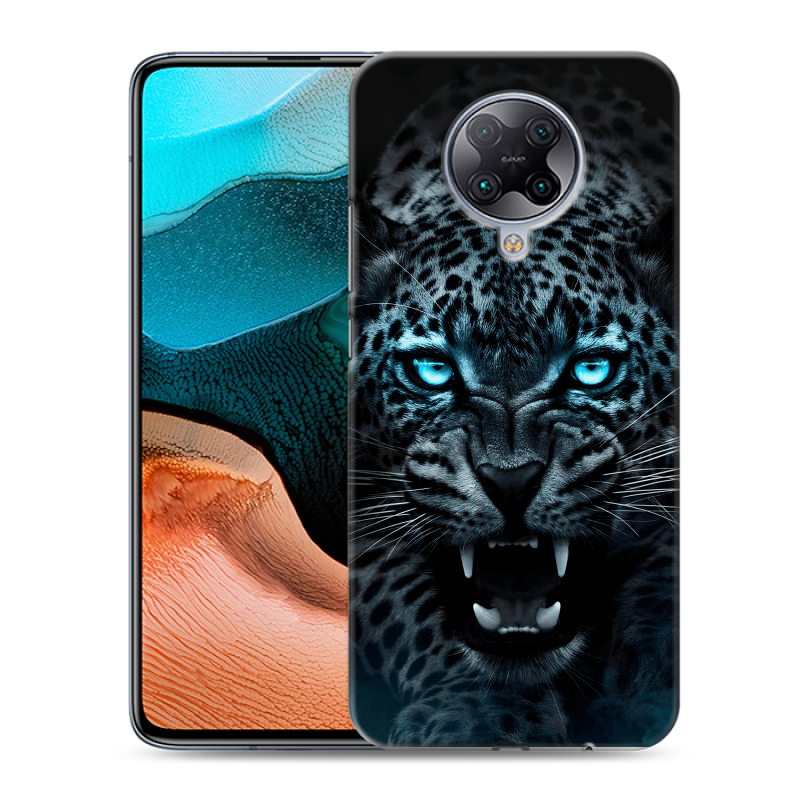Пластиковый чехол на Xiaomi RedMi K30 Pro с принтом Темный леопард Пластиковый чехол на Xiaomi RedMi K30 Pro с принтом Темный леопард