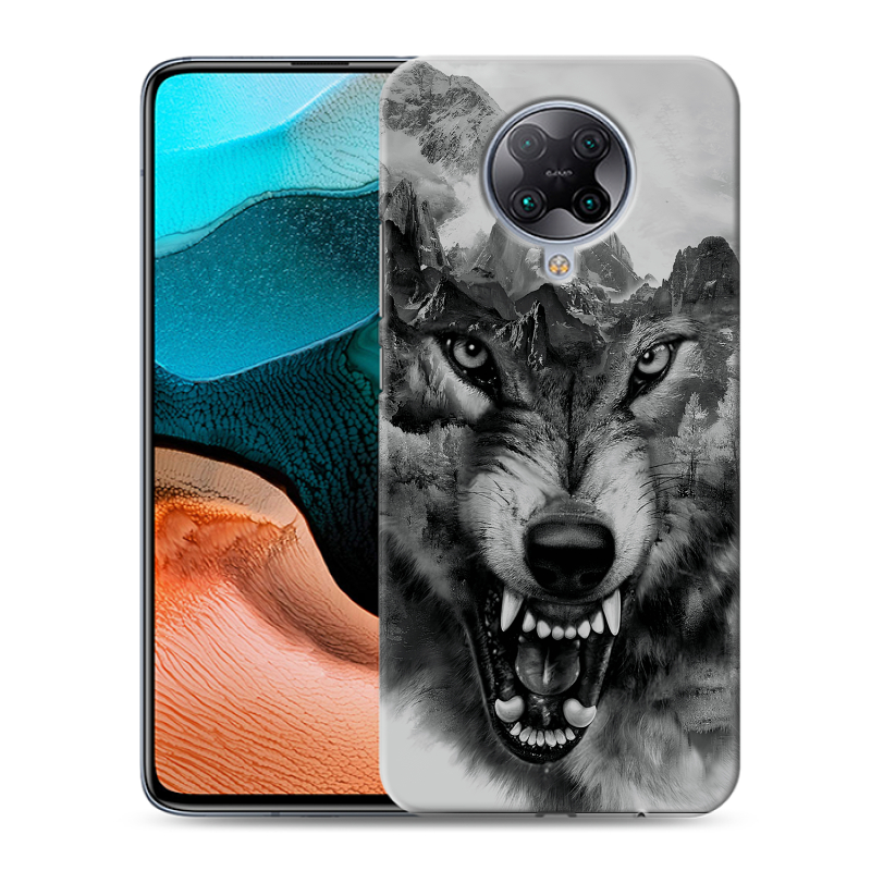 Силиконовый чехол на Xiaomi RedMi K30 Pro с принтом Волк Силиконовый чехол на Xiaomi RedMi K30 Pro с принтом Волк