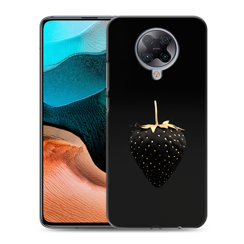 Силиконовый противоударный чехол на Xiaomi RedMi K30 Pro с принтом Черная клубника Силиконовый противоударный чехол на Xiaomi RedMi K30 Pro с принтом Черная клубника