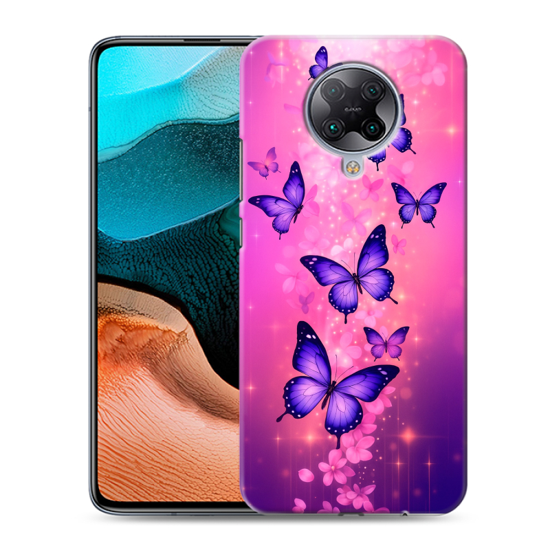 Силиконовый противоударный чехол на Xiaomi RedMi K30 Pro с принтом Бабочки Силиконовый противоударный чехол на Xiaomi RedMi K30 Pro с принтом Бабочки