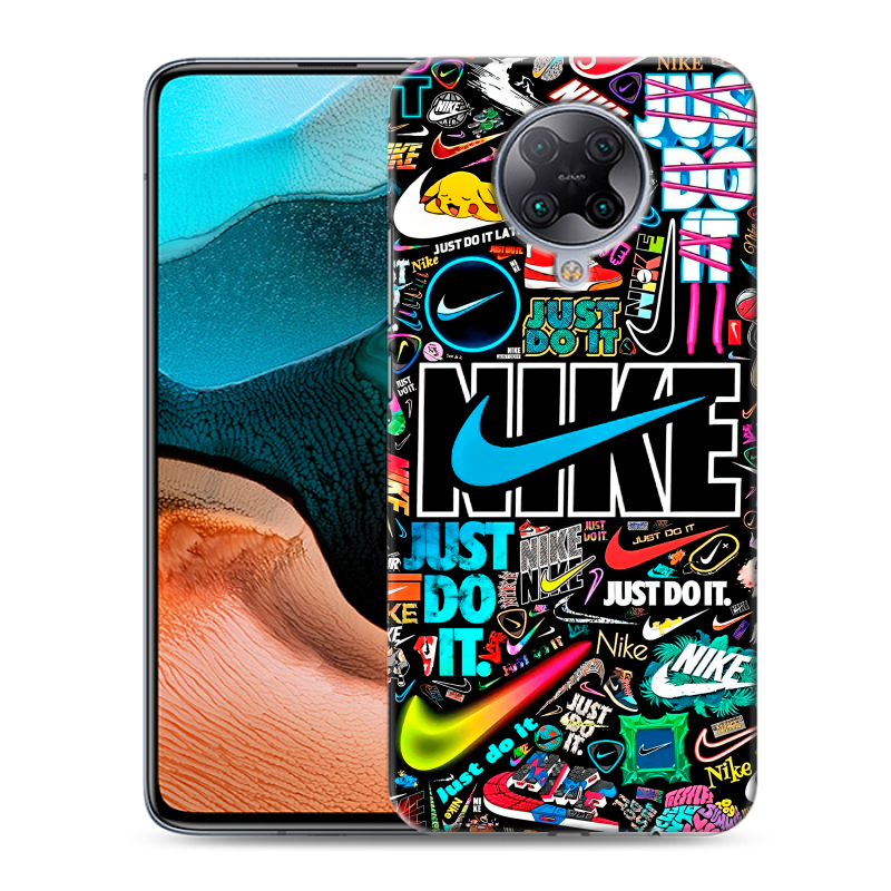 Силиконовый чехол на Xiaomi RedMi K30 Pro с принтом найк nike черный Силиконовый чехол на Xiaomi RedMi K30 Pro с принтом найк nike черный