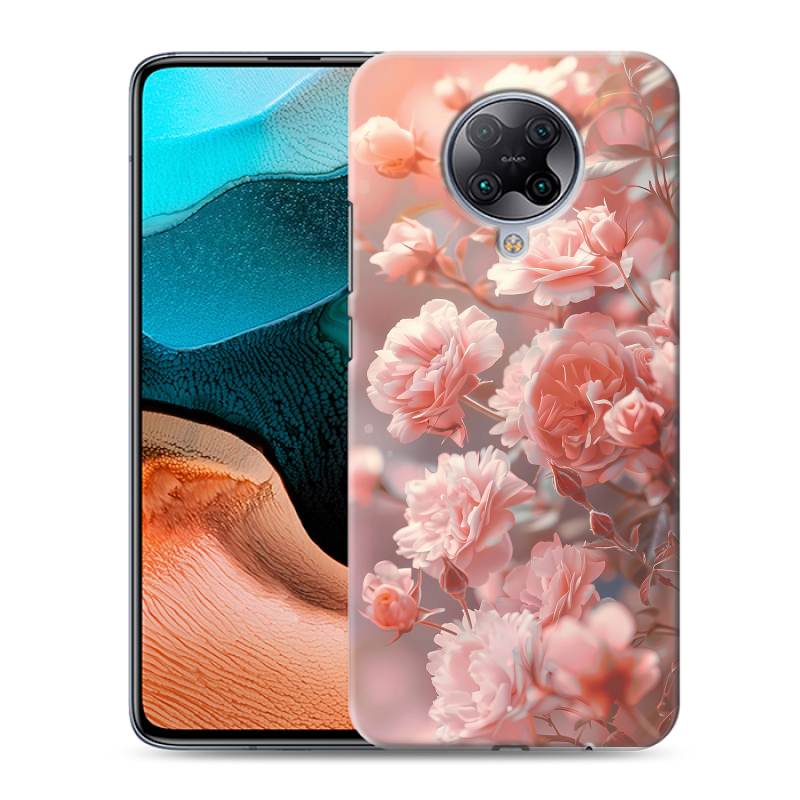 Силиконовый чехол на Xiaomi RedMi K30 Pro с принтом Розовые розы Силиконовый чехол на Xiaomi RedMi K30 Pro с принтом Розовые розы