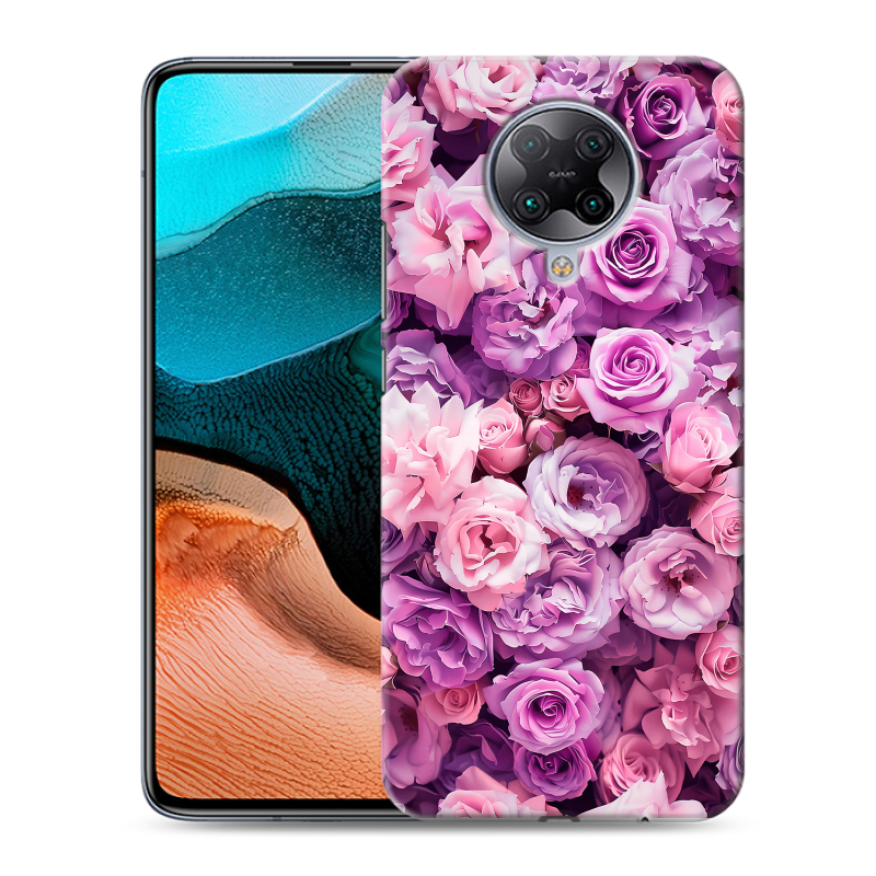 Пластиковый чехол на Xiaomi RedMi K30 Pro с принтом лавандовые розы Пластиковый чехол на Xiaomi RedMi K30 Pro с принтом лавандовые розы