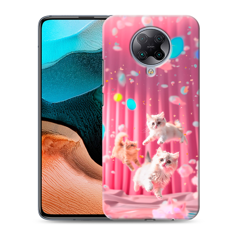 Пластиковый чехол на Xiaomi RedMi K30 Pro с принтом милые котики Пластиковый чехол на Xiaomi RedMi K30 Pro с принтом милые котики