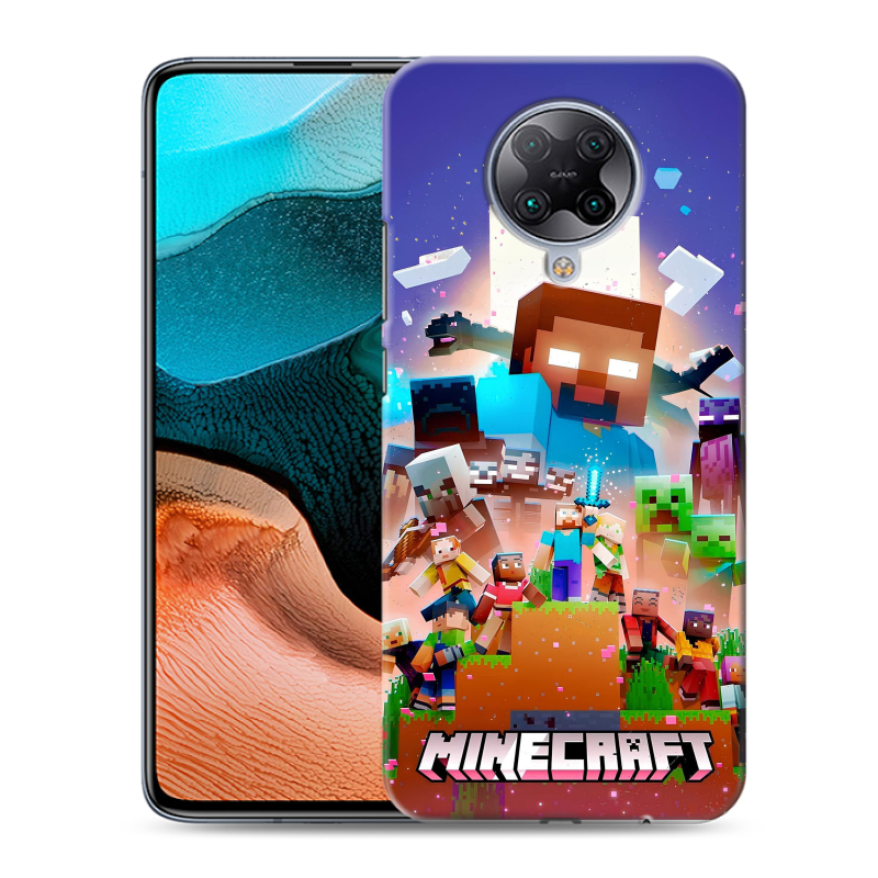 Силиконовый чехол на Xiaomi RedMi K30 Pro с принтом Майнкрафт Minecraft Силиконовый чехол на Xiaomi RedMi K30 Pro с принтом Майнкрафт Minecraft