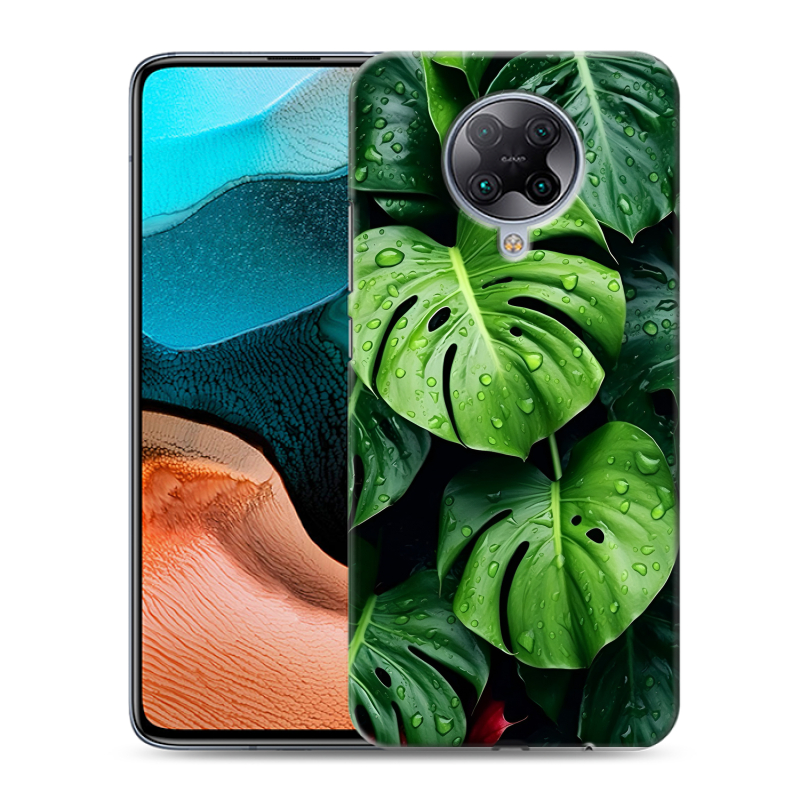 Пластиковый чехол на Xiaomi RedMi K30 Pro с принтом Листья Пластиковый чехол на Xiaomi RedMi K30 Pro с принтом Листья
