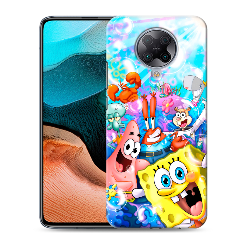 Пластиковый чехол на Xiaomi RedMi K30 Pro с принтом спанчбоб спанч боб Пластиковый чехол на Xiaomi RedMi K30 Pro с принтом спанчбоб спанч боб