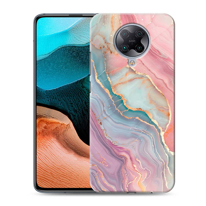 Пластиковый чехол на Xiaomi RedMi K30 Pro с принтом розовый мрамор Пластиковый чехол на Xiaomi RedMi K30 Pro с принтом розовый мрамор