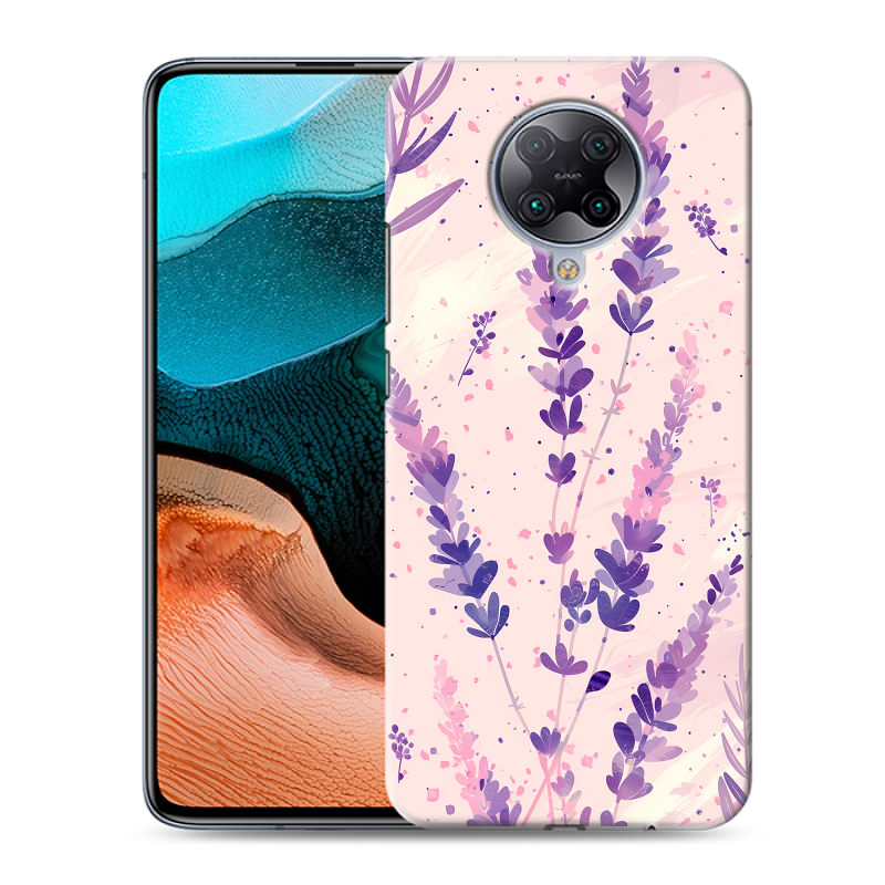 Пластиковый чехол на Xiaomi RedMi K30 Pro с принтом цветы лаванда Пластиковый чехол на Xiaomi RedMi K30 Pro с принтом цветы лаванда
