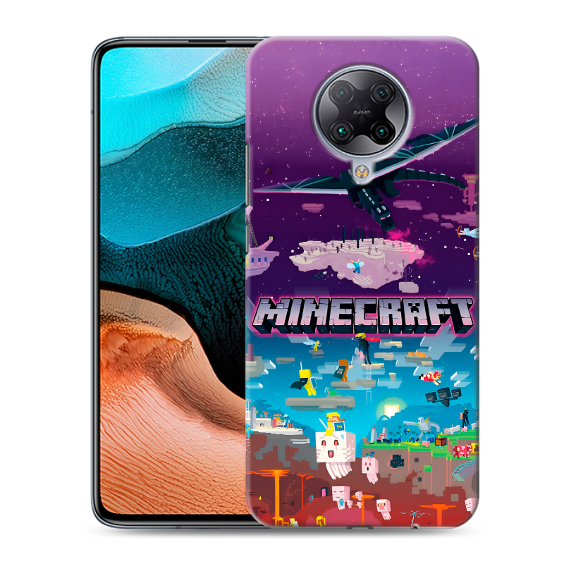 Силиконовый чехол на Xiaomi RedMi K30 Pro с принтом Майнкрафт Minecraft Силиконовый чехол на Xiaomi RedMi K30 Pro с принтом Майнкрафт Minecraft