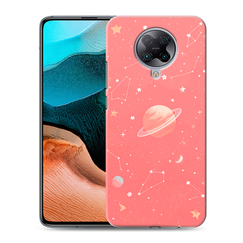 Силиконовый противоударный чехол на Xiaomi RedMi K30 Pro с принтом Розовый космос Силиконовый противоударный чехол на Xiaomi RedMi K30 Pro с принтом Розовый космос