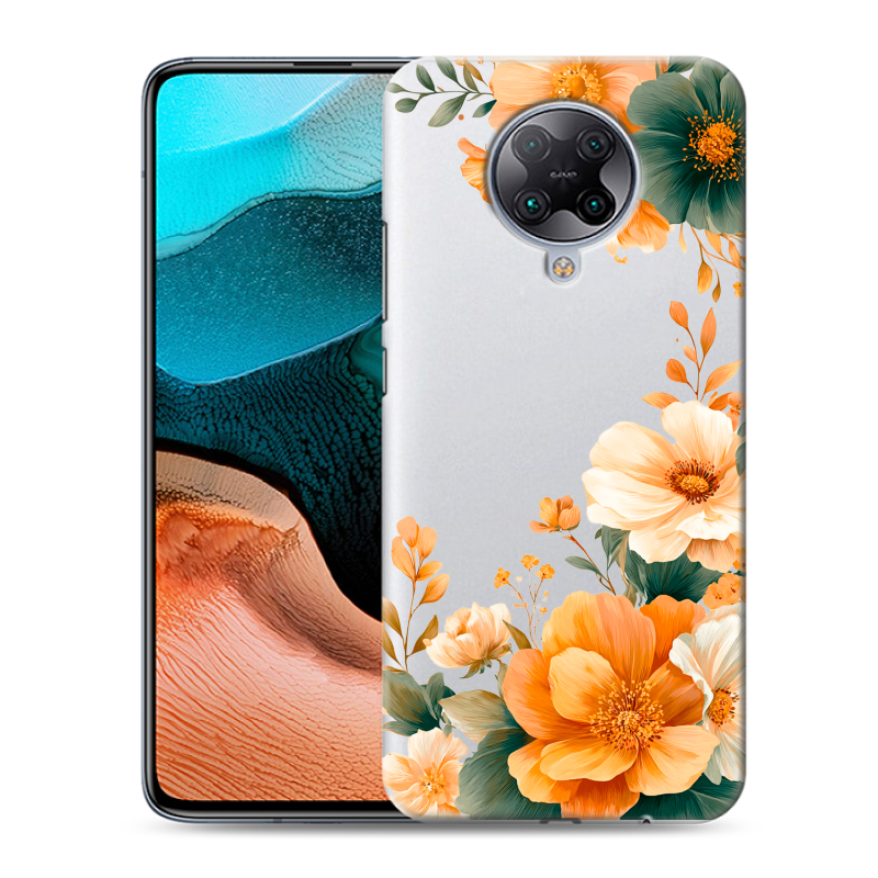 Силиконовый противоударный чехол на Xiaomi RedMi K30 Pro с принтом Цветы принт Силиконовый противоударный чехол на Xiaomi RedMi K30 Pro с принтом Цветы принт