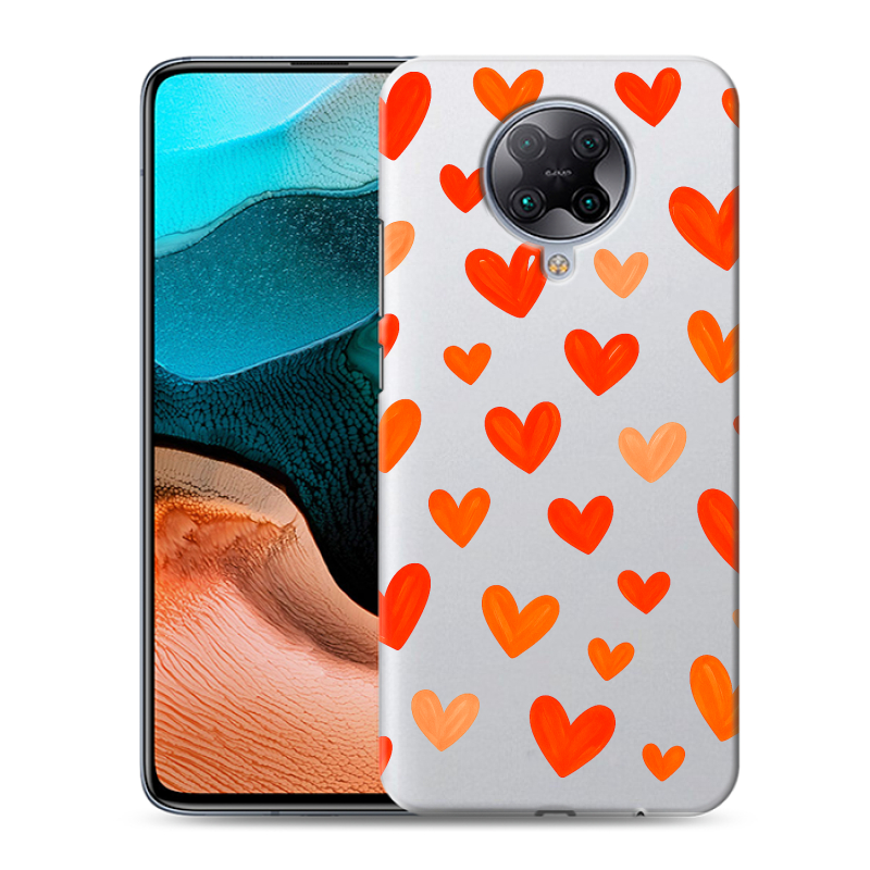 Пластиковый чехол на Xiaomi RedMi K30 Pro с принтом Сердечки Пластиковый чехол на Xiaomi RedMi K30 Pro с принтом Сердечки