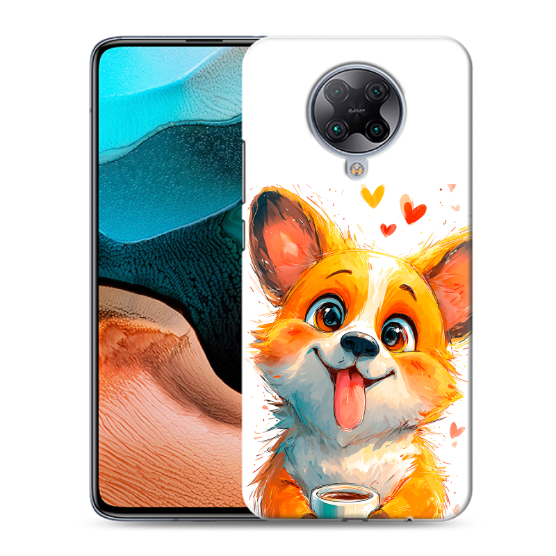 Пластиковый чехол на Xiaomi RedMi K30 Pro с принтом корги Пластиковый чехол на Xiaomi RedMi K30 Pro с принтом корги