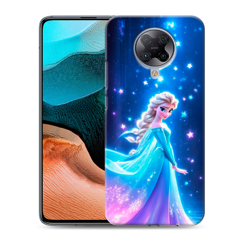 Силиконовый противоударный чехол на Xiaomi RedMi K30 Pro с принтом Холодное сердце Frozen Силиконовый противоударный чехол на Xiaomi RedMi K30 Pro с принтом Холодное сердце Frozen