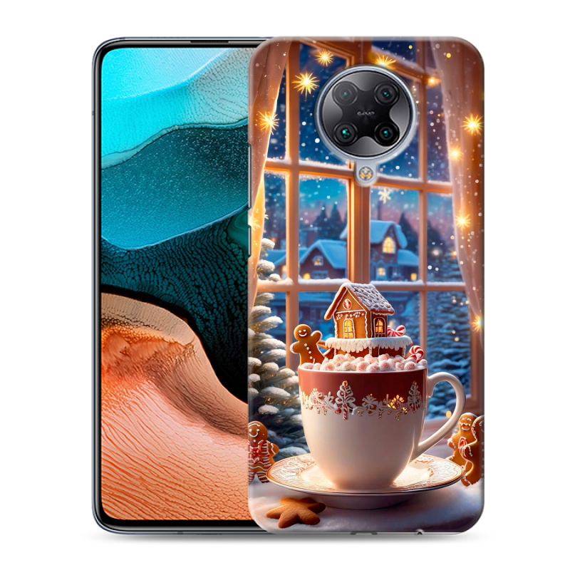 Силиконовый противоударный чехол на Xiaomi RedMi K30 Pro с принтом Новый год Силиконовый противоударный чехол на Xiaomi RedMi K30 Pro с принтом Новый год