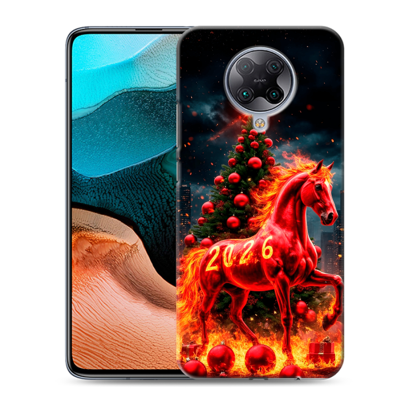 Силиконовый чехол на Xiaomi RedMi K30 Pro с принтом Новый год Силиконовый чехол на Xiaomi RedMi K30 Pro с принтом Новый год