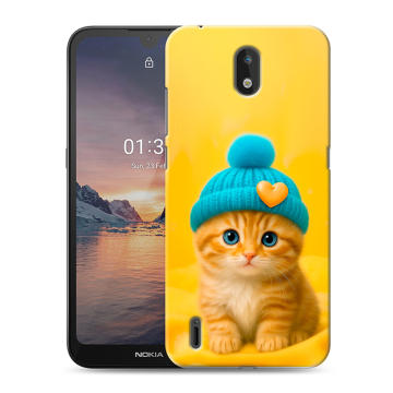 Силиконовый чехол на Nokia 1.3 с принтом Котенок в шапке