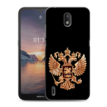 Силиконовый чехол на Nokia 1.3 с принтом Герб России золотой