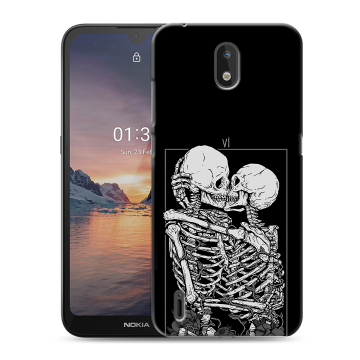 Силиконовый чехол на Nokia 1.3 с принтом Поцелуй скелетов Силиконовый чехол на Nokia 1.3 с принтом Поцелуй скелетов
