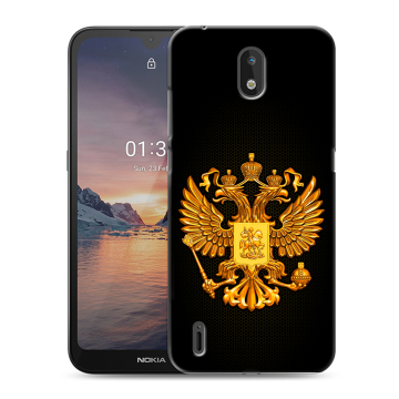 Силиконовый чехол на Nokia 1.3 с принтом Герб России желтый Силиконовый чехол на Nokia 1.3 с принтом Герб России желтый