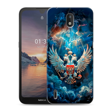 Силиконовый чехол на Nokia 1.3 с принтом Герб флаг России Силиконовый чехол на Nokia 1.3 с принтом Герб флаг России