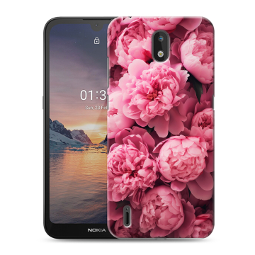 Силиконовый чехол на Nokia 1.3 с принтом цветы пионы Силиконовый чехол на Nokia 1.3 с принтом цветы пионы