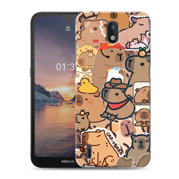 Силиконовый чехол на Nokia 1.3 с принтом капибара