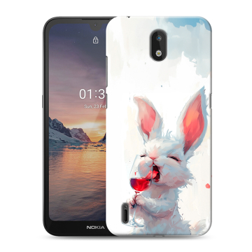 Силиконовый чехол на Nokia 1.3 с принтом кролик зайчик Силиконовый чехол на Nokia 1.3 с принтом кролик зайчик
