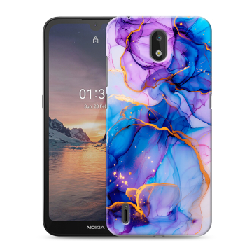Силиконовый чехол на Nokia 1.3 с принтом синий мрамор Силиконовый чехол на Nokia 1.3 с принтом синий мрамор