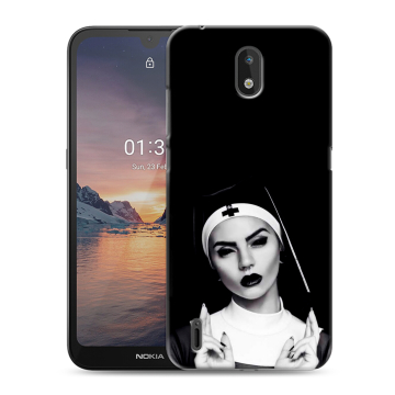 Силиконовый чехол на Nokia 1.3 с принтом монашка Силиконовый чехол на Nokia 1.3 с принтом монашка