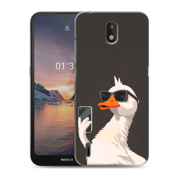 Силиконовый чехол на Nokia 1.3 с принтом утка в очках Силиконовый чехол на Nokia 1.3 с принтом утка в очках